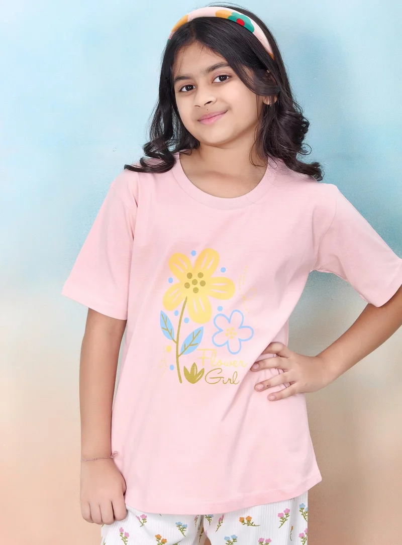 أرتيميا طقم بيجاما قطعتين بطبعة زهور للبنات